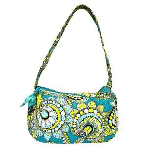 Vera Bradley green blue paisley shoulderbag purse small bag quilted cotton